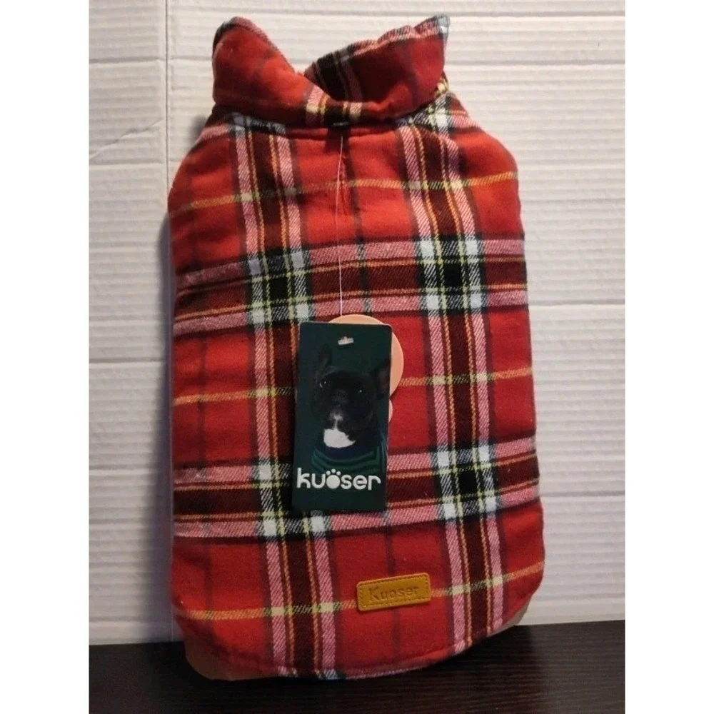 Stylish‎ Waterproof Winter Dog Coat Small - Adjustable & Reversible Plaid Jacket